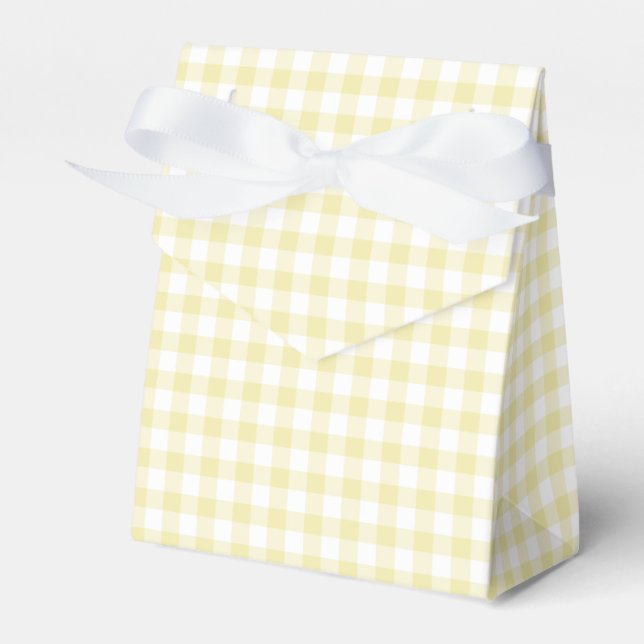 Classic Gingham Butter Yellow Favor Box (Front Side)