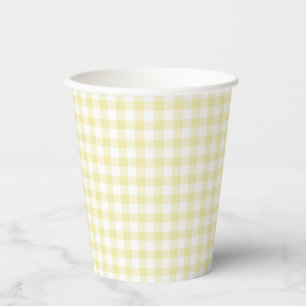 Classic Gingham Butter Yellow Paper Cups