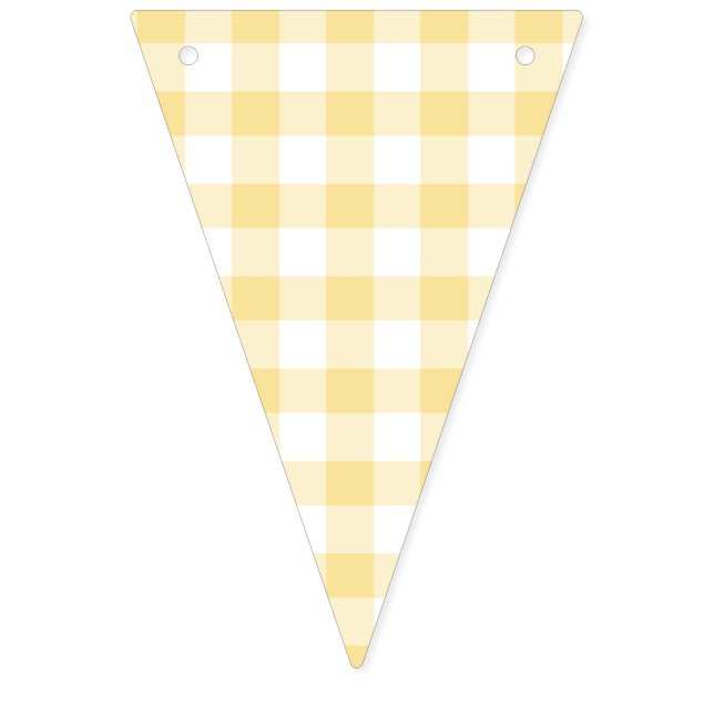 Classic Gingham Canary Yellow Bunting Flags (First Flag)