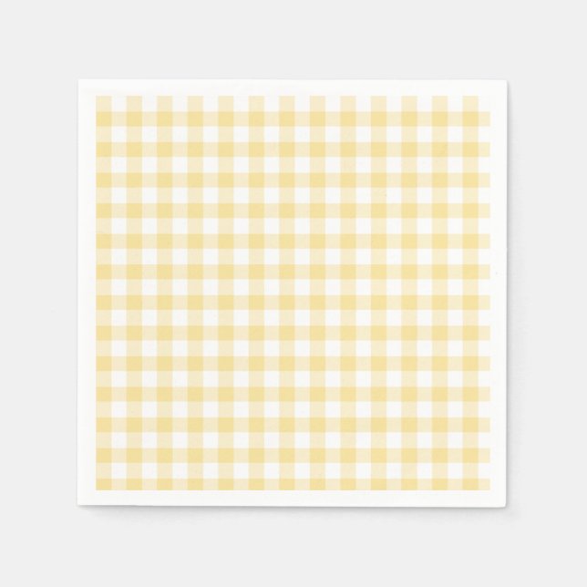 Classic Gingham Canary Yellow Napkin (Front)