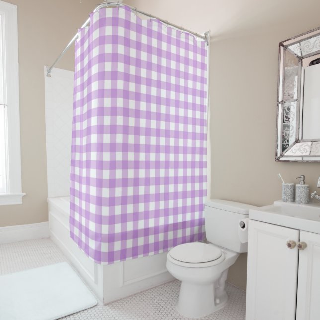 Classic Gingham Check Plaid Pattern Lilac    (In Situ)
