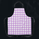 Classic Gingham Check Plaid Pattern Lilac   Apron<br><div class="desc">Modern summer trend picnic blanket gingham plaid tartan pattern. Pastel tones aesthetic. Cute gingham design for modern home decor interior design. Colourful boho peach gingham pattern. Pastel gingham home decor and gifts. Pastel lavender purple violet gingham pattern design home decor.</div>