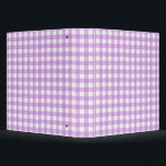 Classic Gingham Check Plaid Pattern Lilac   Binder<br><div class="desc">Modern summer trend picnic blanket gingham plaid tartan pattern. Pastel tones aesthetic. Cute gingham design for modern home decor interior design. Colourful boho peach gingham pattern. Pastel gingham home decor and gifts. Pastel lavender purple violet gingham pattern design home decor.</div>