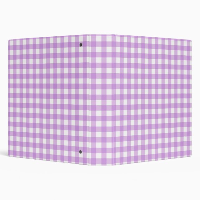 Classic Gingham Check Plaid Pattern Lilac   Binder (Background)