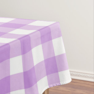 Classic Gingham Check Plaid Pattern Lilac    Tablecloth