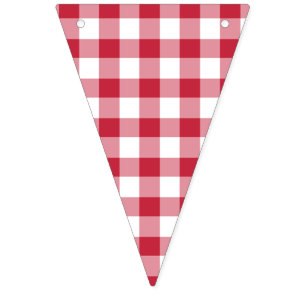 Classic Gingham Cherry Red Bunting Flags