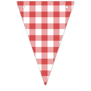 Classic Gingham Coral Red Bunting Flags