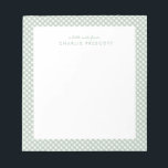 Classic gingham cute simple green personalized notepad<br><div class="desc">With its cute light sage green gingham frame, this notepad is the perfect way to send a sweet personalized note. The text reads "a little note from" and includes room for a name, but it can be edited to say anything you'd like. Makes a great stocking stuffer for a little...</div>