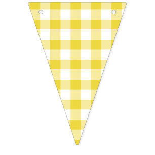 Classic Gingham Golden Yellow Bunting Flags