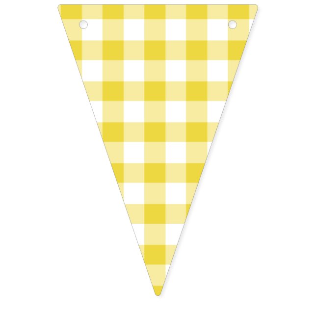Classic Gingham Golden Yellow Bunting Flags (First Flag)