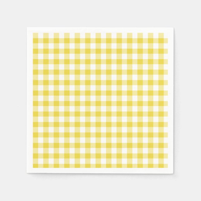 Classic Gingham Golden Yellow Napkin (Front)