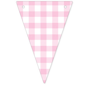 Classic Gingham Light Pink Bunting Flags