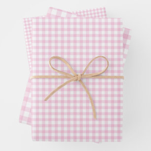 Classic Gingham Light Pink Wrapping Paper Sheet