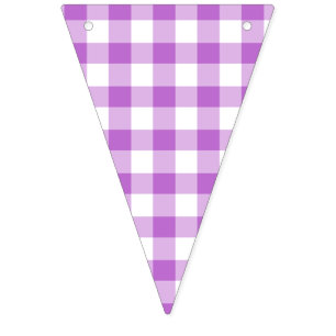 Classic Gingham Orchid Purple Bunting Flags
