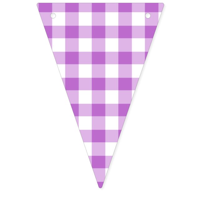 Classic Gingham Orchid Purple Bunting Flags (First Flag)