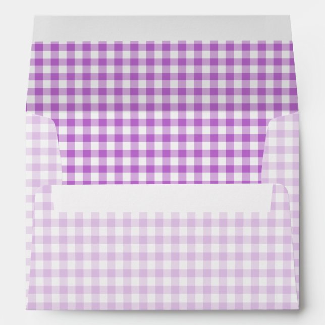 Classic Gingham Orchid Purple Envelope (Back (Bottom))