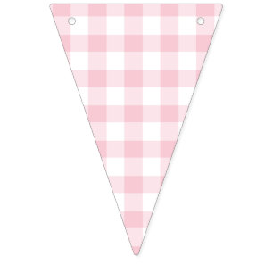 Classic Gingham Pink Bunting Flags