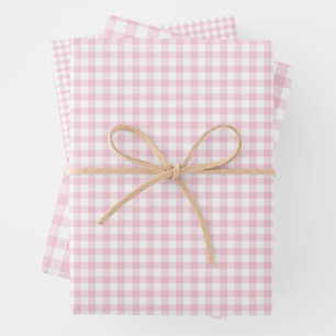 Classic Gingham Pink Wrapping Paper Sheet