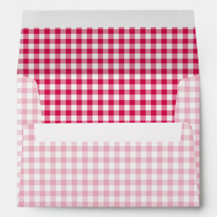 Classic Gingham Raspberry Envelope