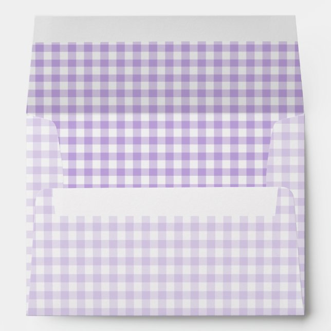 Classic Gingham Soft Lavender Envelope (Back (Bottom))
