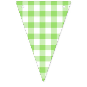 Classic Gingham Spring Green Bunting Flags