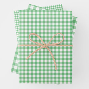 Classic Gingham Summer Green Wrapping Paper Sheet