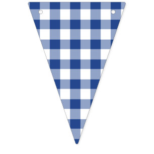 Classic Gingham True Blue Bunting Flags