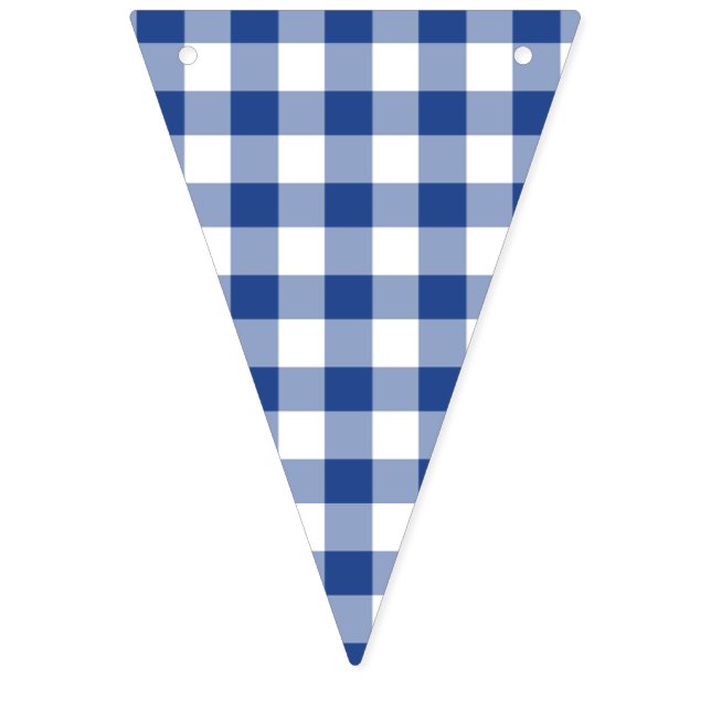 Classic Gingham True Blue Bunting Flags (First Flag)