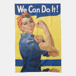 Classic Girl Power Empowerment Pop Art Print Kitchen Towel
