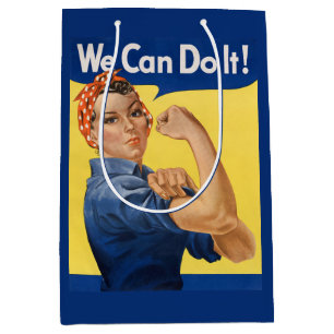 Classic Girl Power Empowerment Pop Art Print Medium Gift Bag
