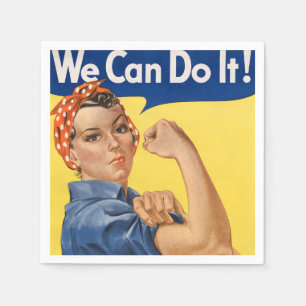 Classic Girl Power Empowerment Pop Art Print Napkin