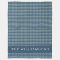 Classic Glen Plaid Grey Blue Family Name Custom