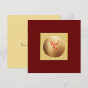 Classic Gold Abstract Elegant Royal Red Thank You Card