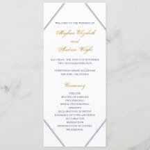 Classic Gold and Navy Wedding Program