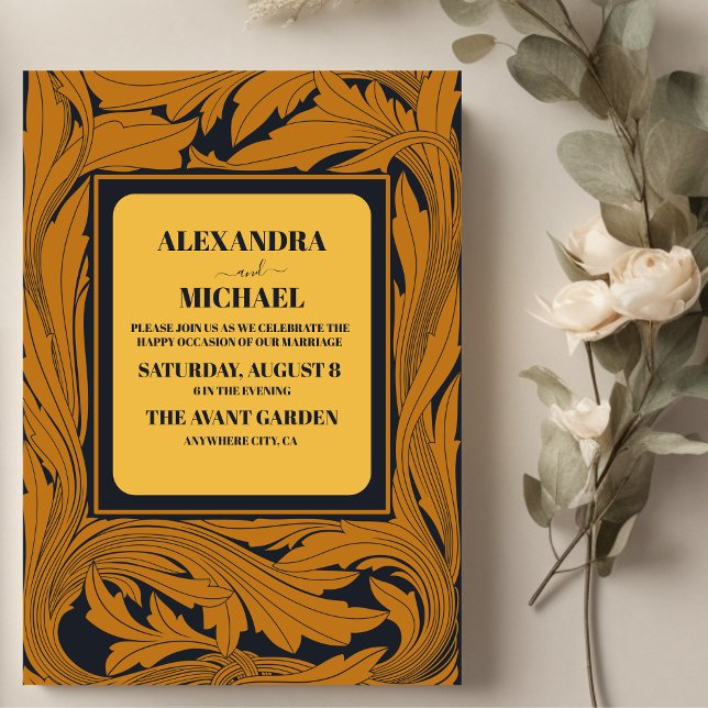 Classic Gold Art Nouveau Wedding Invitation (Creator Uploaded)