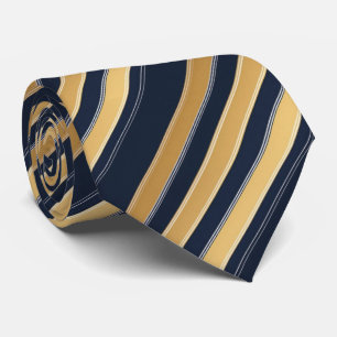 Classic Gold Black Horizontal Stripe Tie