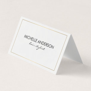 Classic Gold Border Hair Stylist Business Card