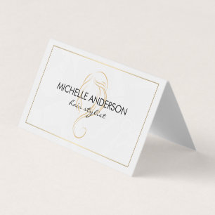 Classic Gold Border Hair Stylist Business Card