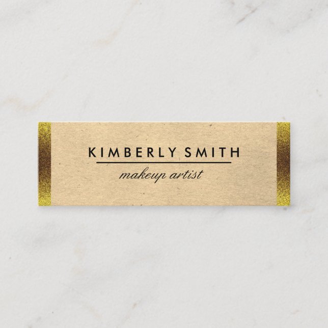 Classic Gold Border Mini Business Card (Front)