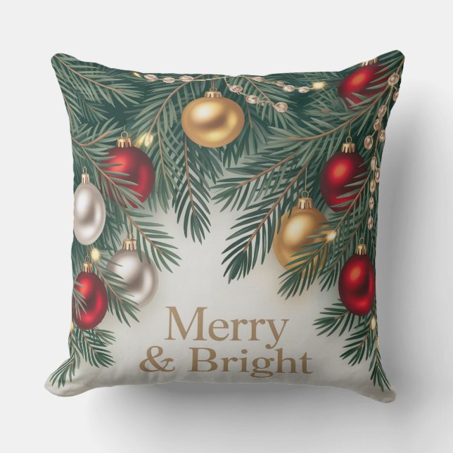 Classic Gold Bright Throw Pillow (Front)