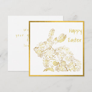 Classic Gold Bunny Easter Card
