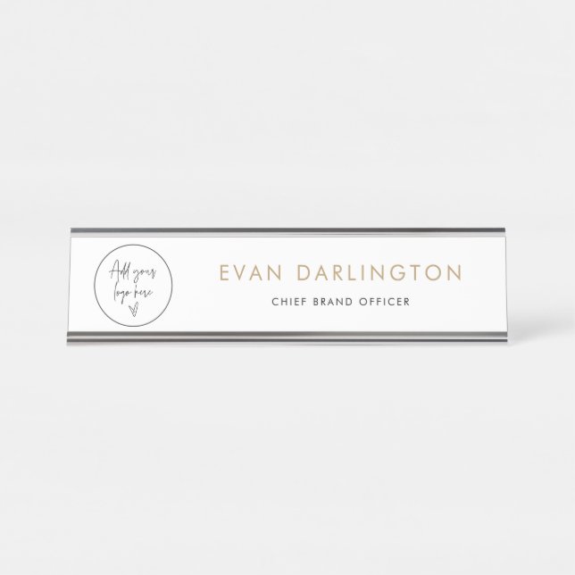 Classic Gold Business Logo Company Name Plate (Front)