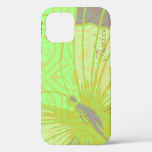 Classic Gold Butterfly Pistachio Violet iPhone 12 Case