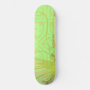Classic Gold Butterfly Pistachio Violet Skateboard