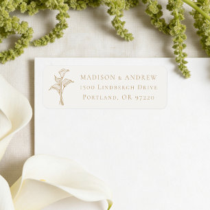 Classic Gold Calla Lily Wedding Address