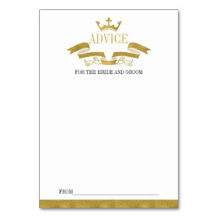Classic Gold Crest Wedding Advice Card