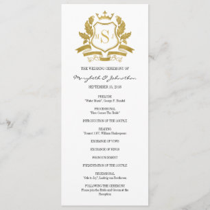 Classic Gold Crest Wedding Program