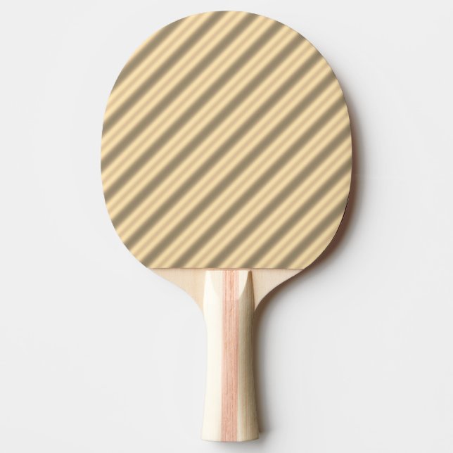 Classic Gold Diagonal Stripe Ping Pong Paddle (Front)
