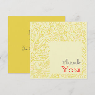 Classic Gold Elegant Floral Thank You Card