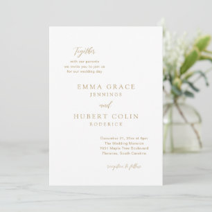 Classic Gold Elegant Wedding Invitation